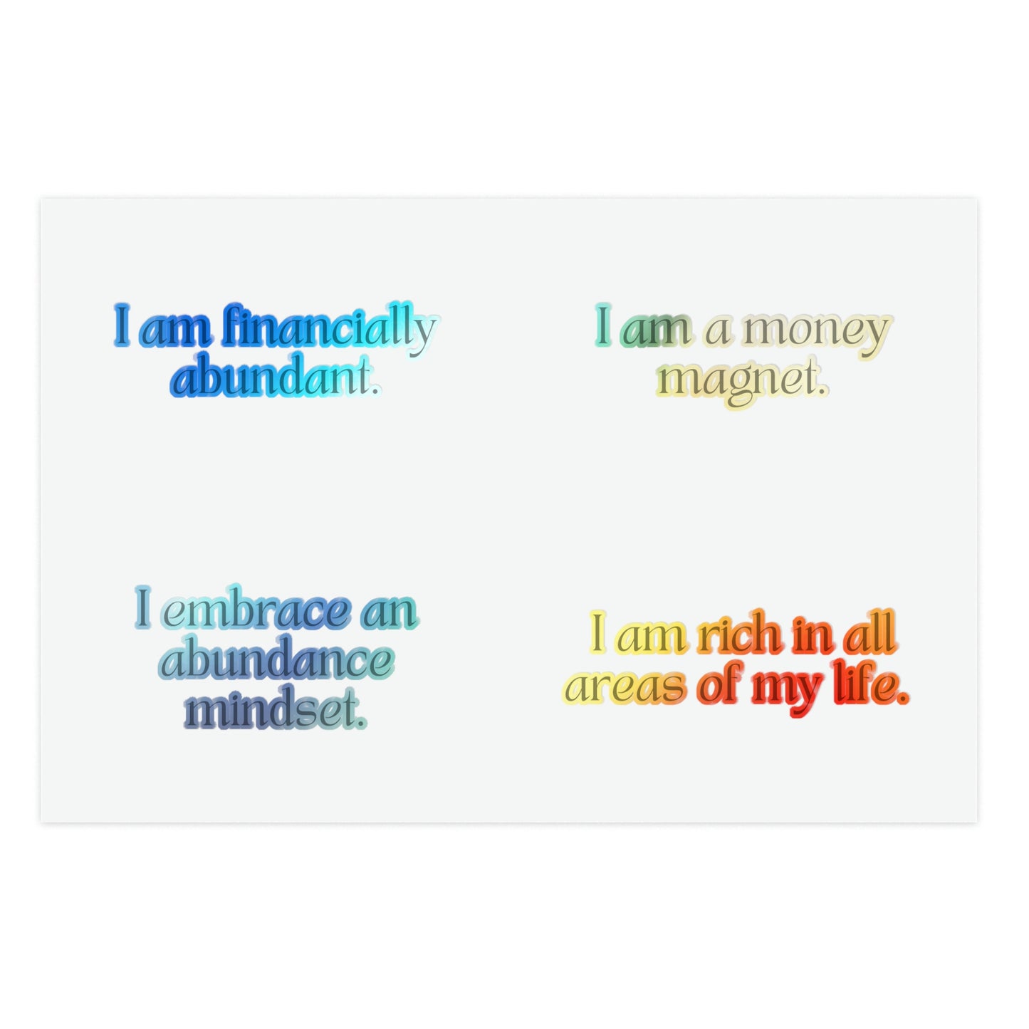 Short Money Affirmations Sticker Sheet