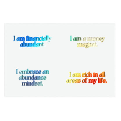 Short Money Affirmations Sticker Sheet