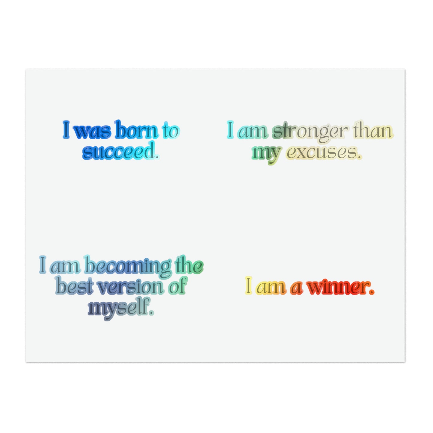 Short Success Affirmations Sticker Sheet