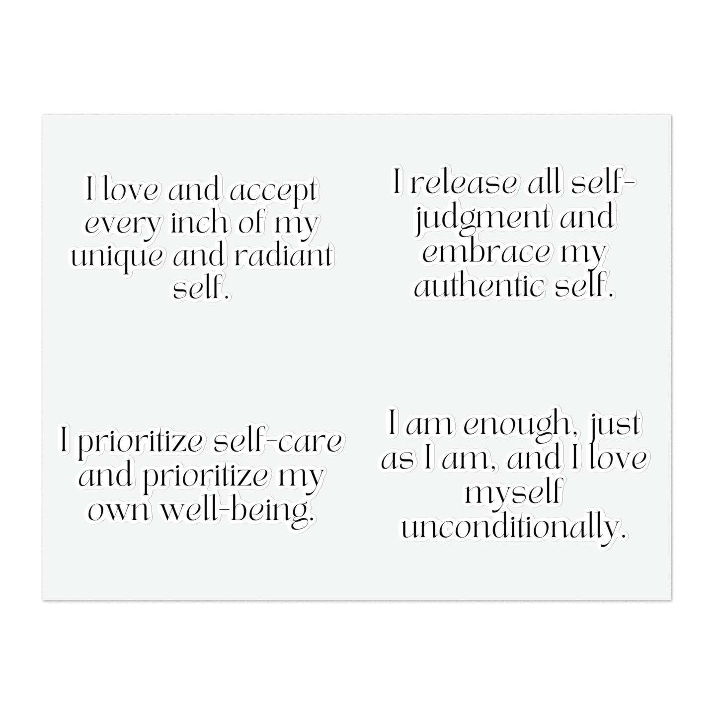 Long Self-Love Affirmations Sticker Sheet