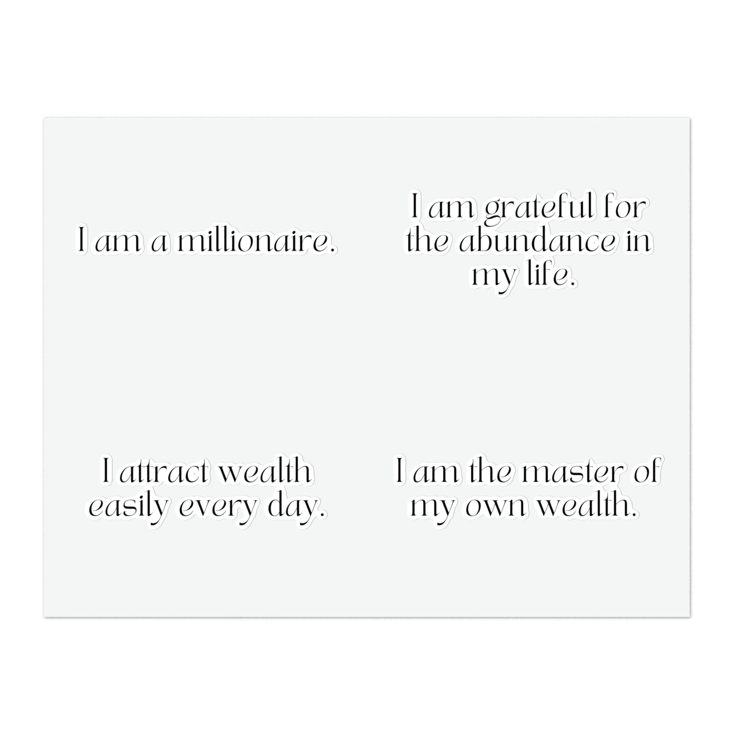 Short Money Affirmations Sticker Sheet