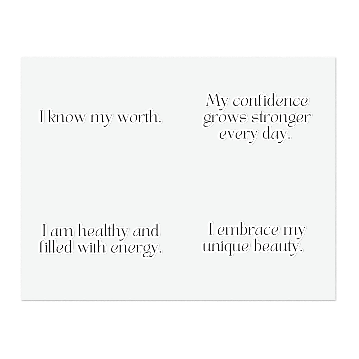 Short Self-Love Affirmations Sticker Sheet