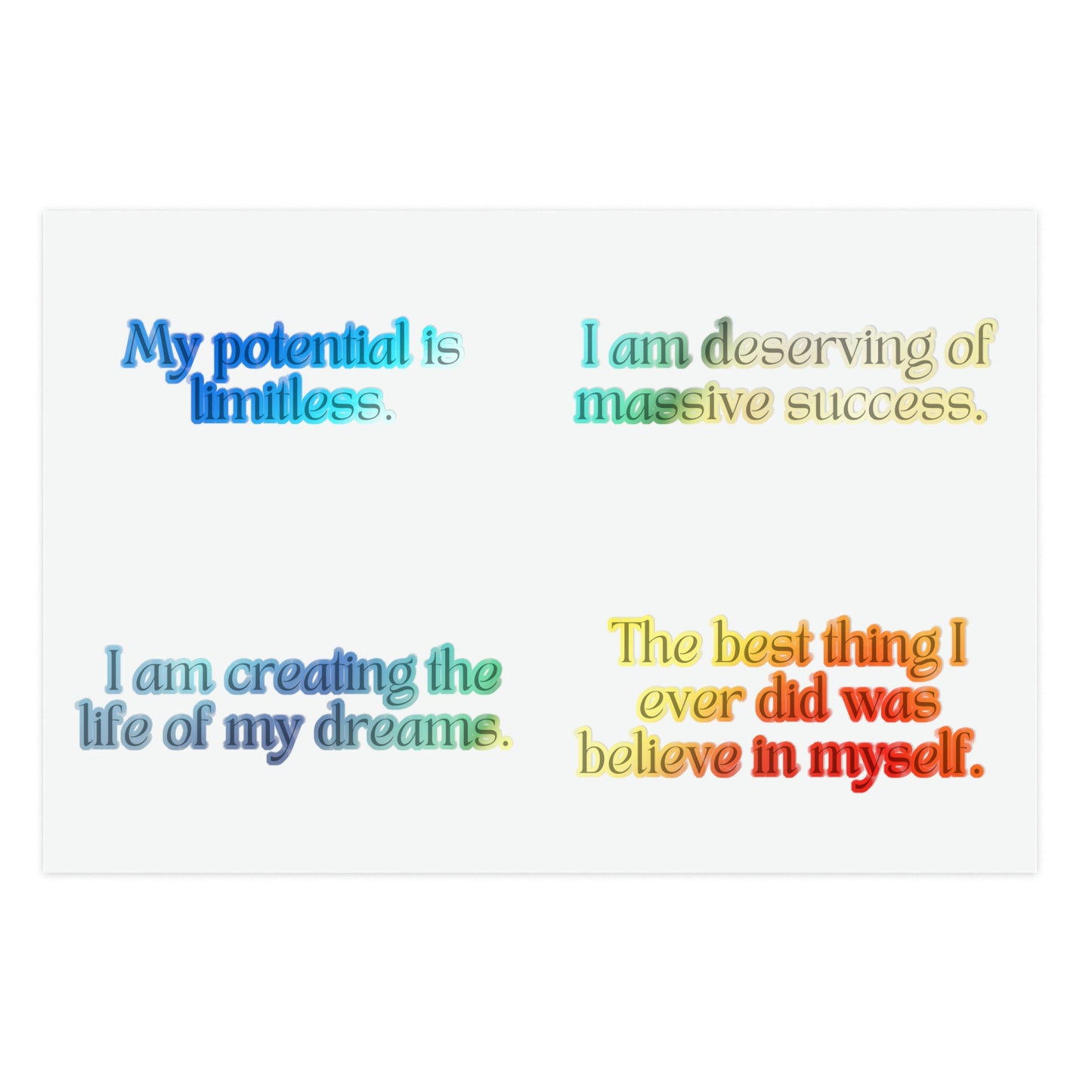 Short Success Affirmations Sticker Sheet