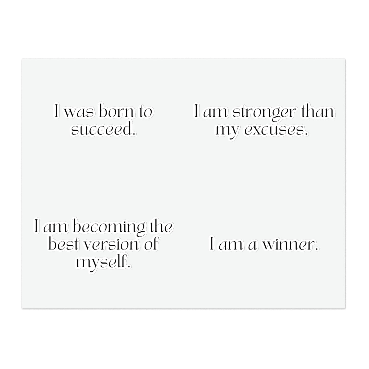 Short Success Affirmations Sticker Sheet