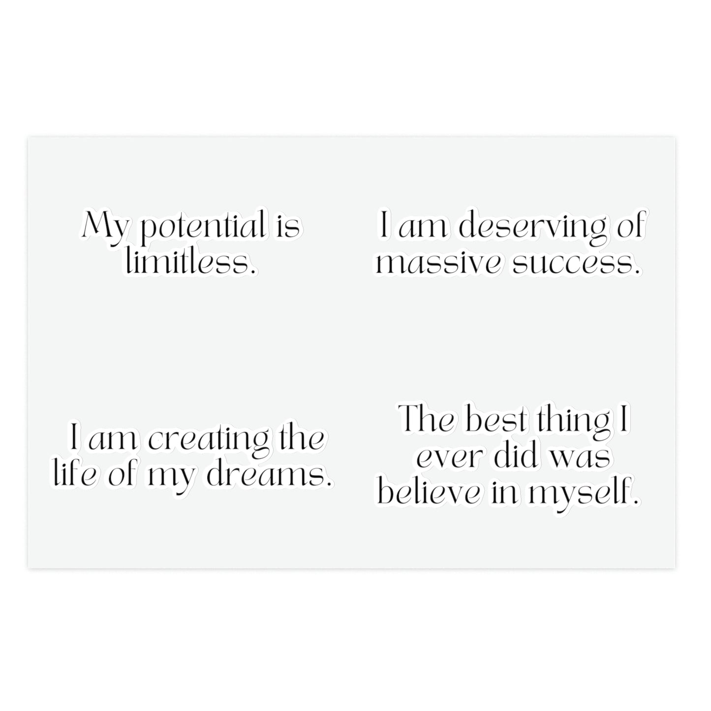 Short Success Affirmations Sticker Sheet