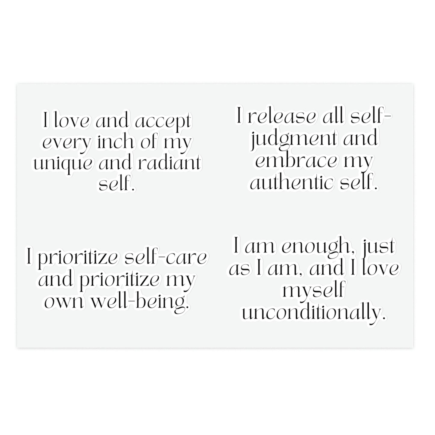 Long Self-Love Affirmations Sticker Sheet