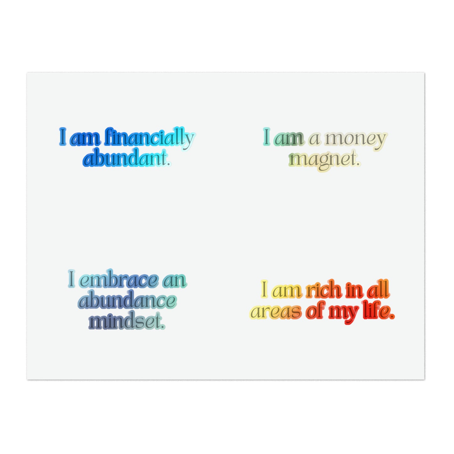 Short Money Affirmations Sticker Sheet