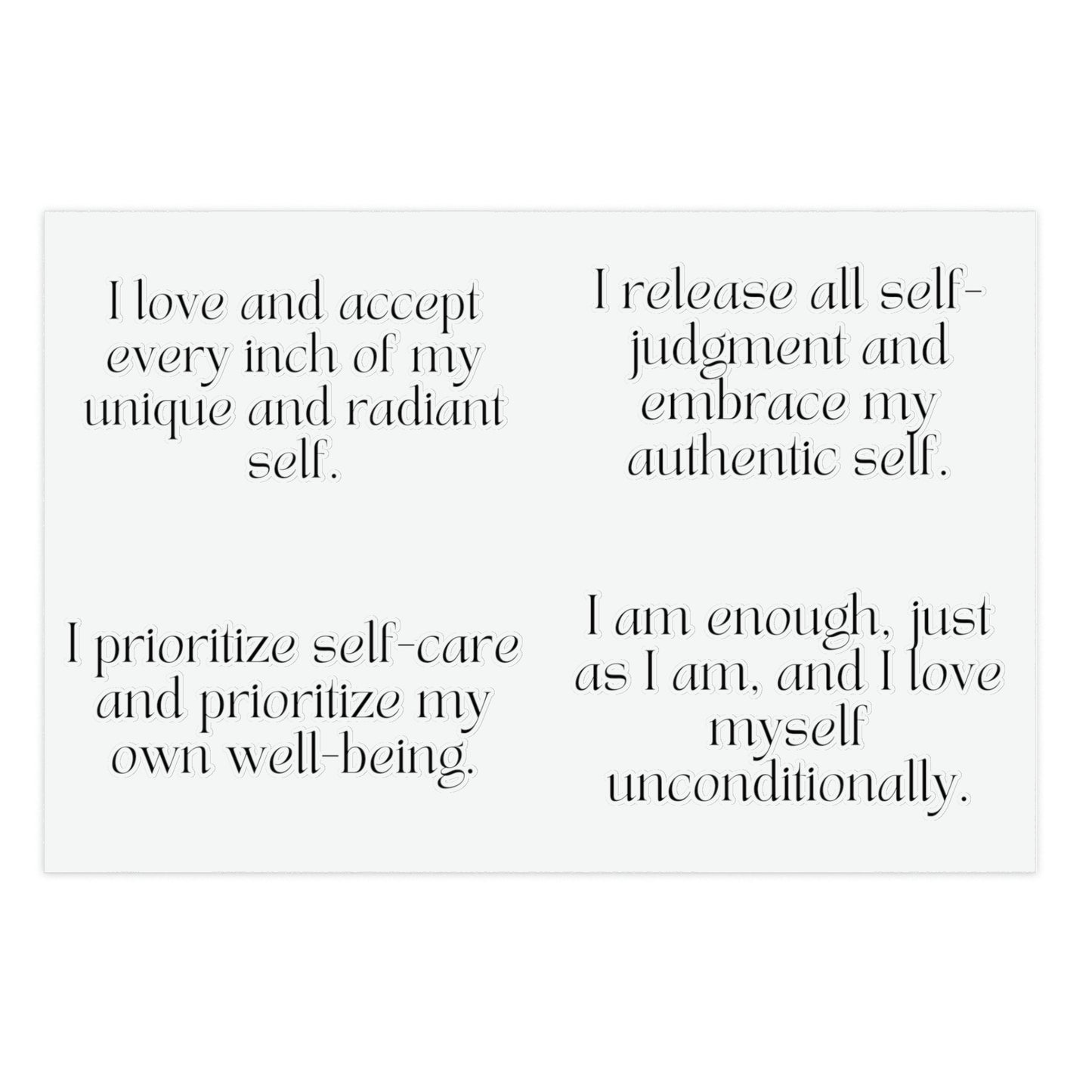 Long Self-Love Affirmations Sticker Sheet