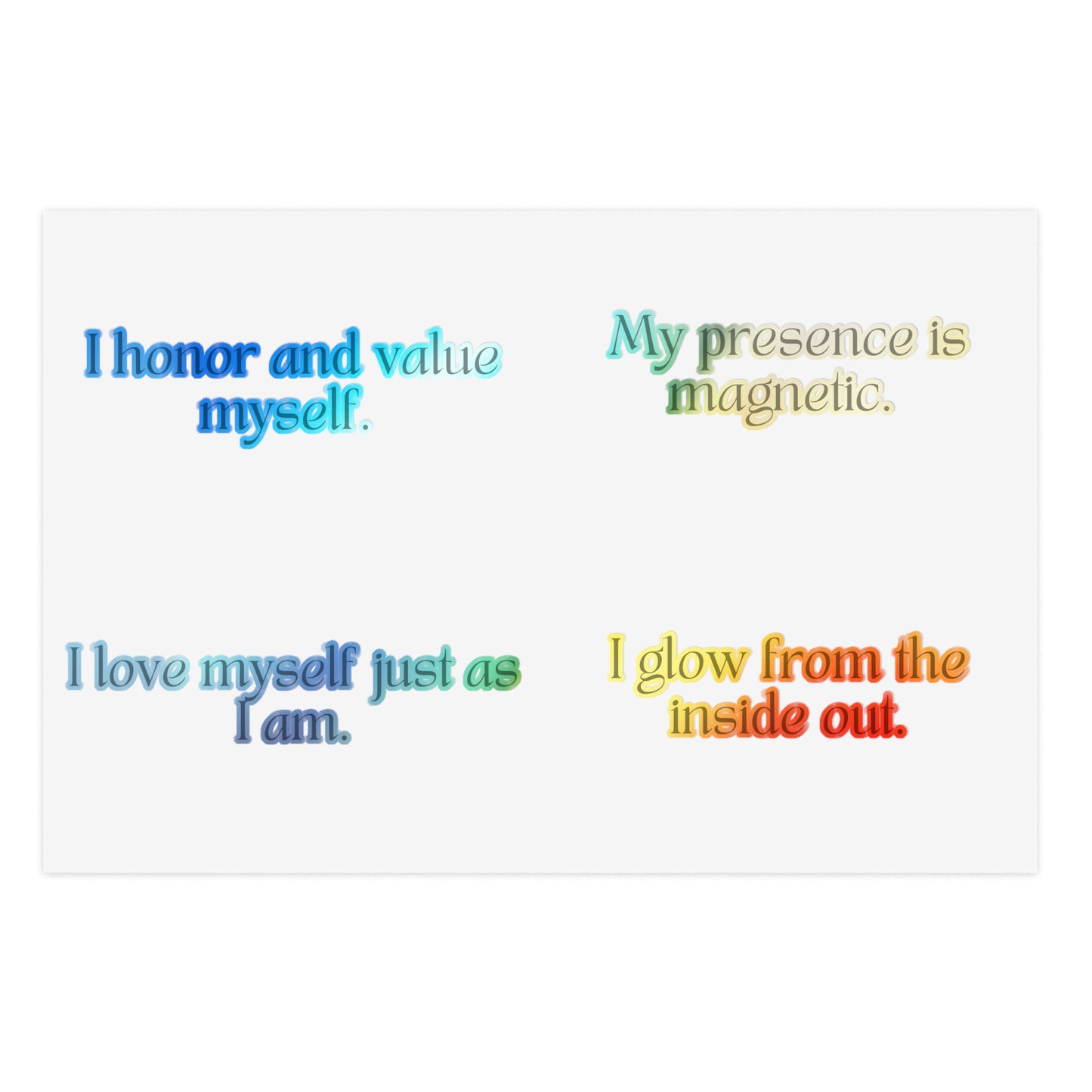 Short Self-Love Affirmations Sticker Sheet