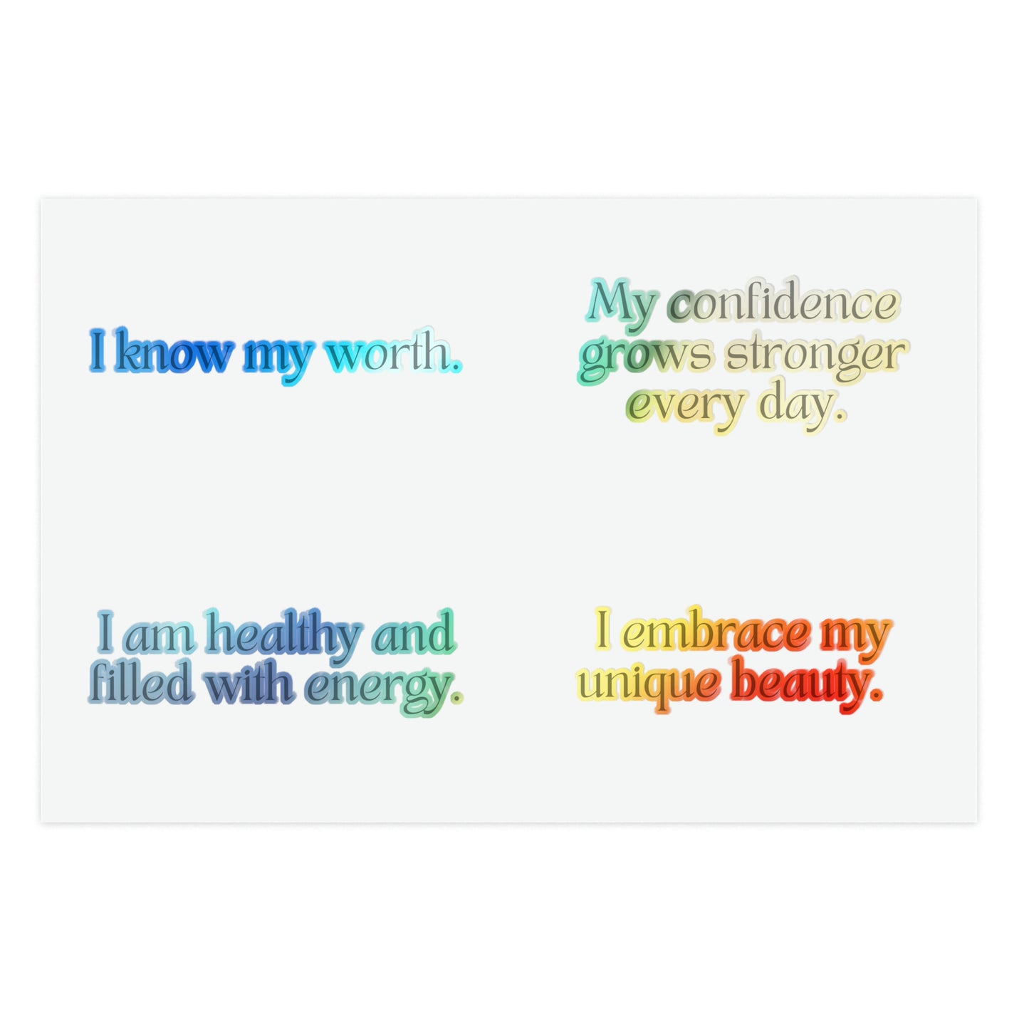 Short Self-Love Affirmations Sticker Sheet