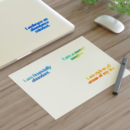 Short Money Affirmations Sticker Sheet