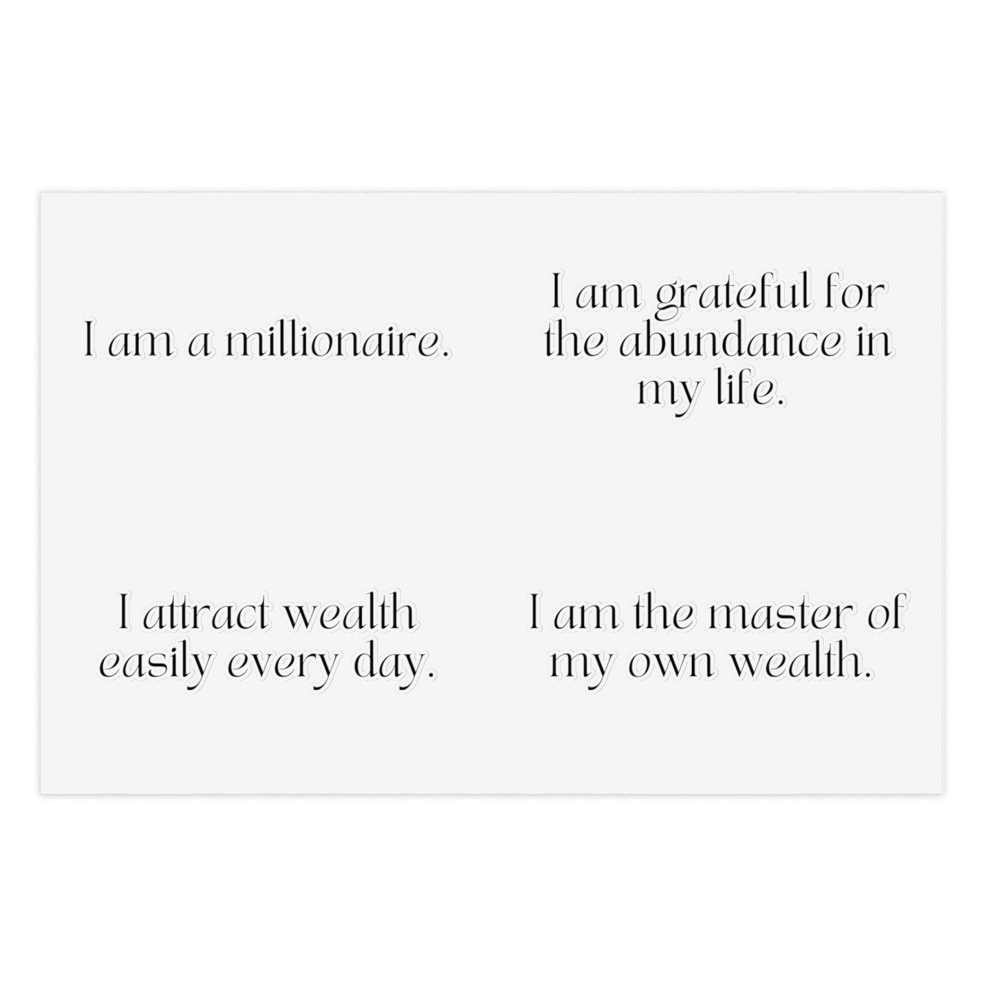 Short Money Affirmations Sticker Sheet