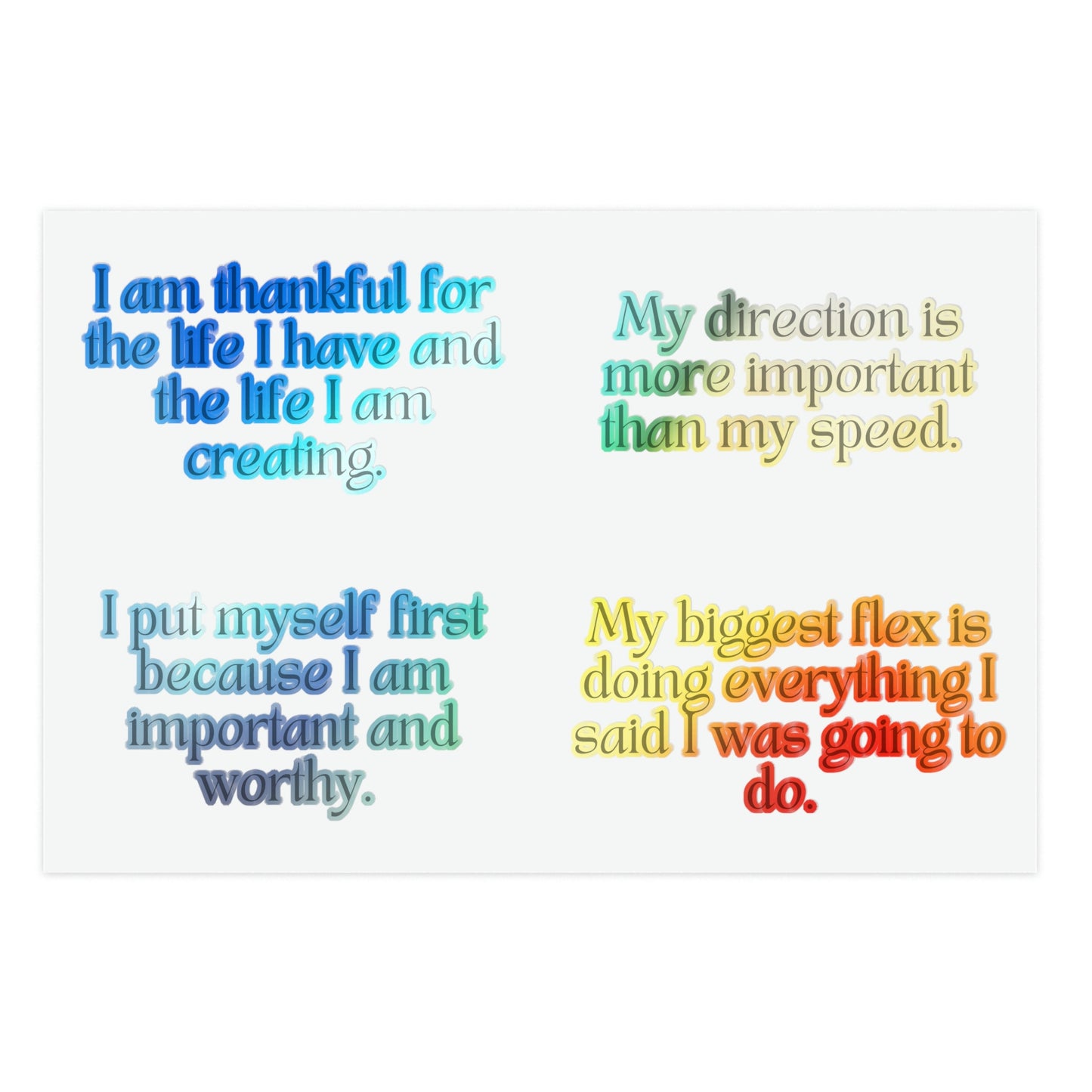 Long Success Affirmations Sticker Sheet