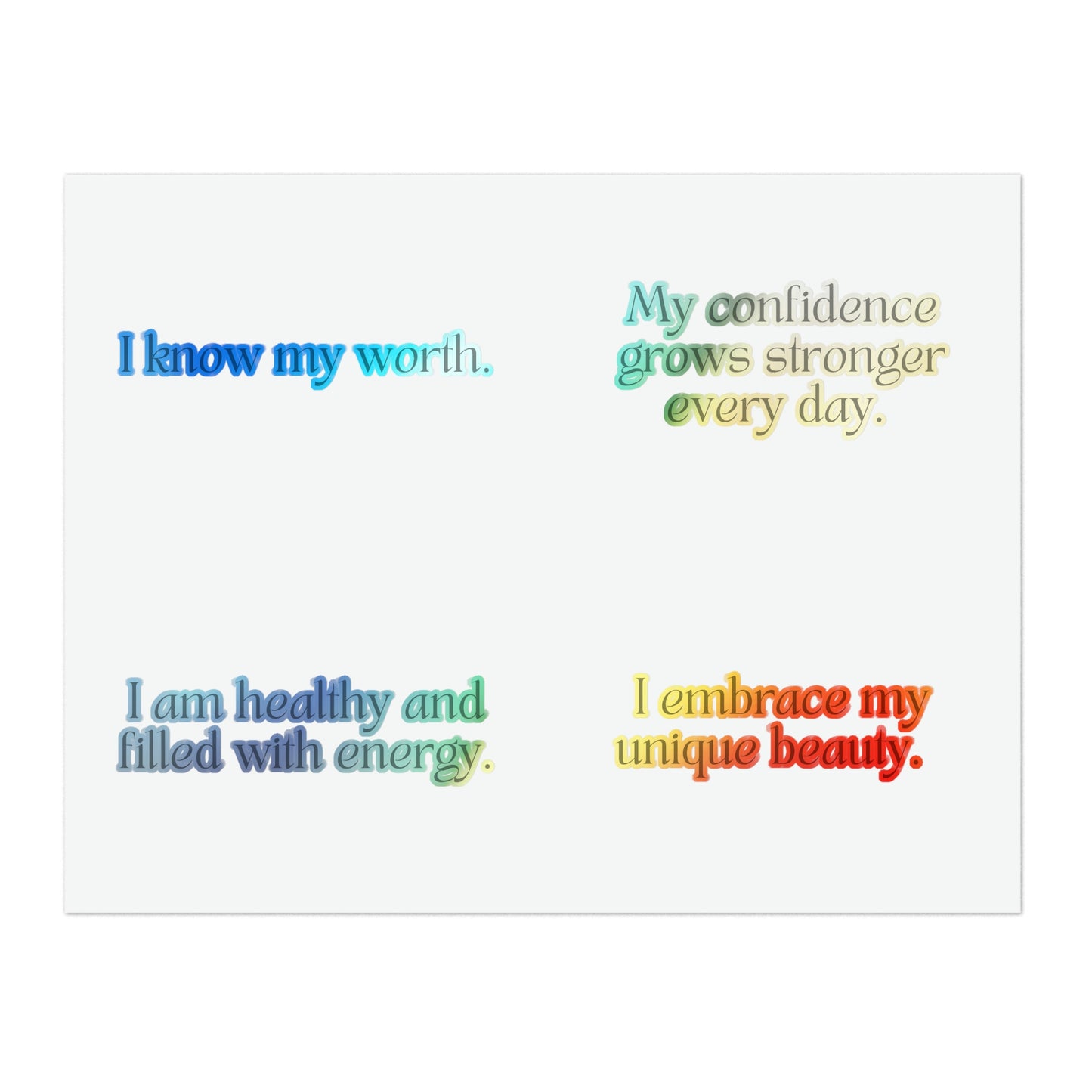 Short Self-Love Affirmations Sticker Sheet