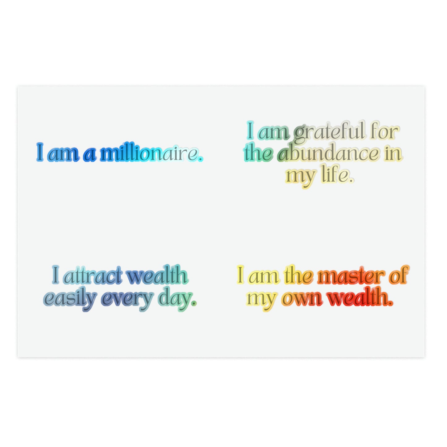 Short Money Affirmations Sticker Sheet