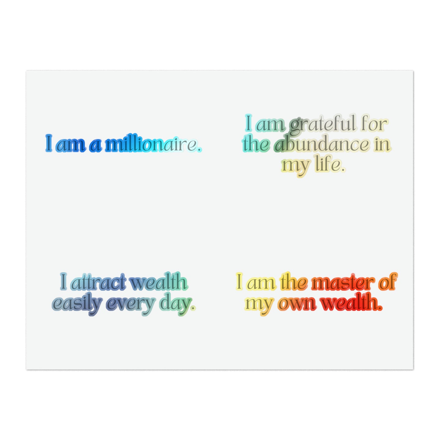 Short Money Affirmations Sticker Sheet