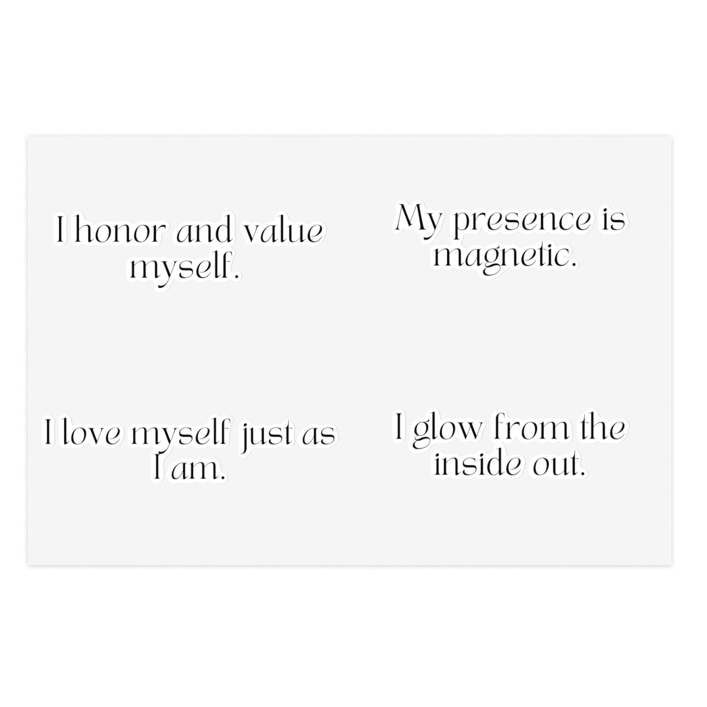 Short Self-Love Affirmations Sticker Sheet